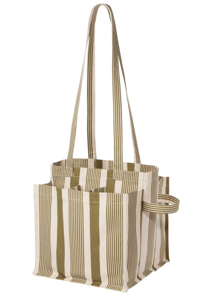 Stripe Shopping Tote - Sage - Clementine Home Floral Gift