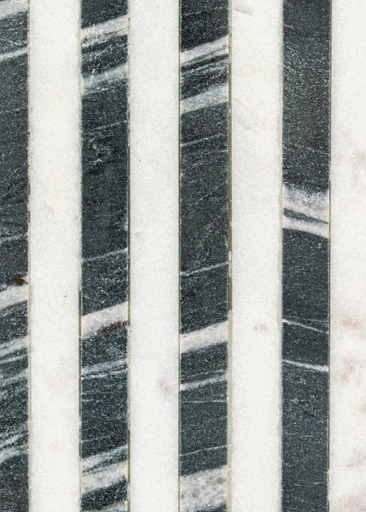 Stripes & Leather Marble Cutting Board - Clementine Home Floral Gift
