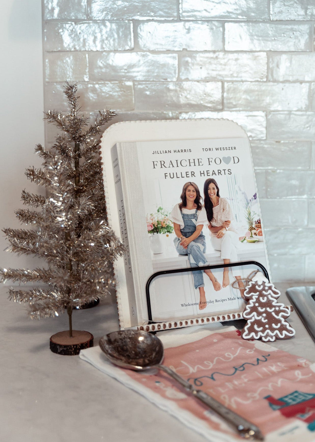 Tabletop Champagne Tinsel Christmas Trees, Set of 2 - Clementine Home Floral Gift