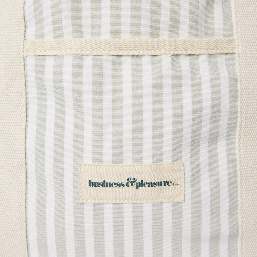 THE BEACH BAG - LAUREN'S SAGE STRIPE - Clementine Home Floral Gift