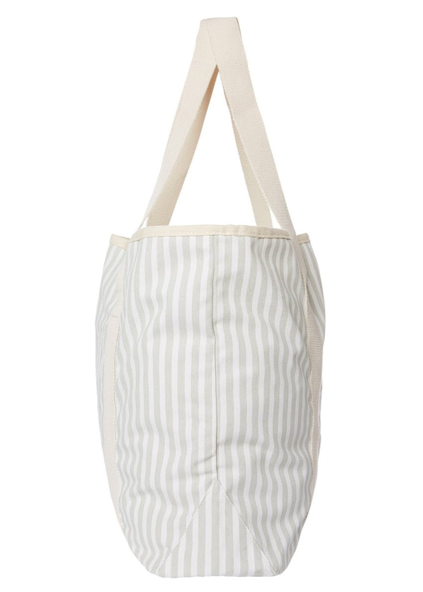 THE BEACH BAG - LAUREN'S SAGE STRIPE - Clementine Home Floral Gift