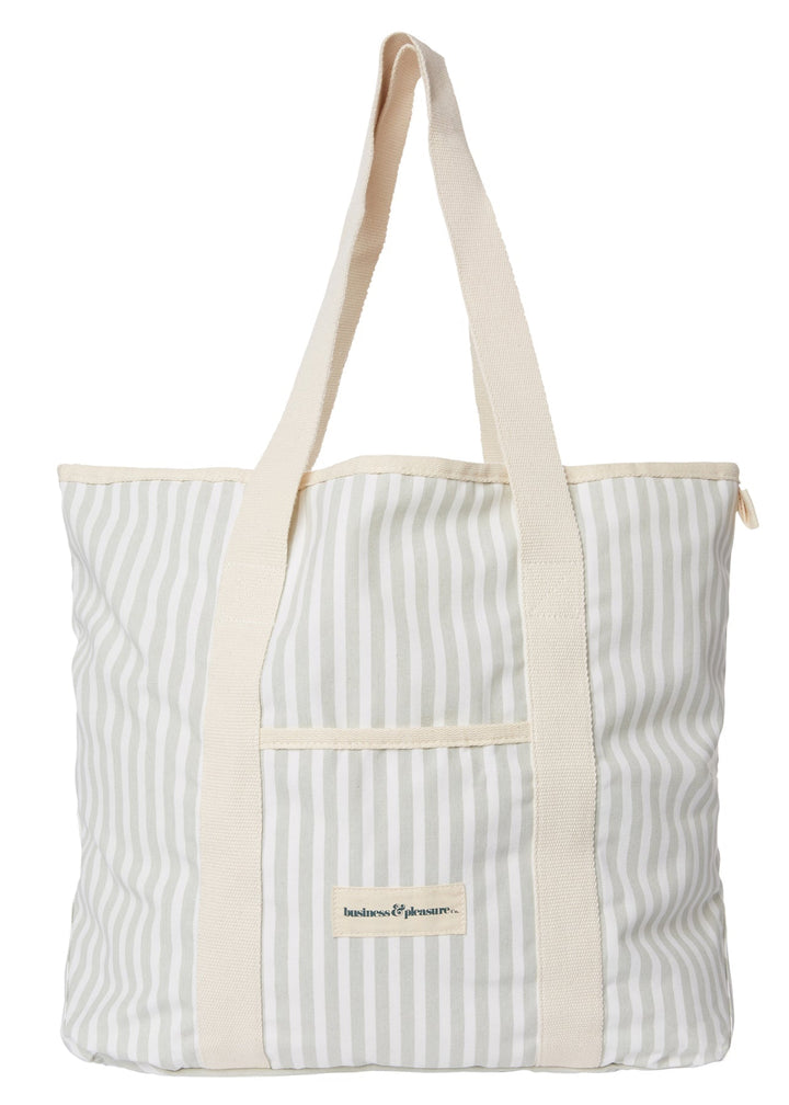 THE BEACH BAG - LAUREN'S SAGE STRIPE - Clementine Home Floral Gift