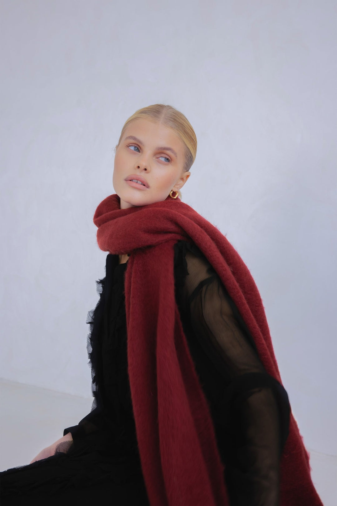 The Reykjavik Scarf – 100% Recycled – Burgundy - Clementine Home Floral Gift