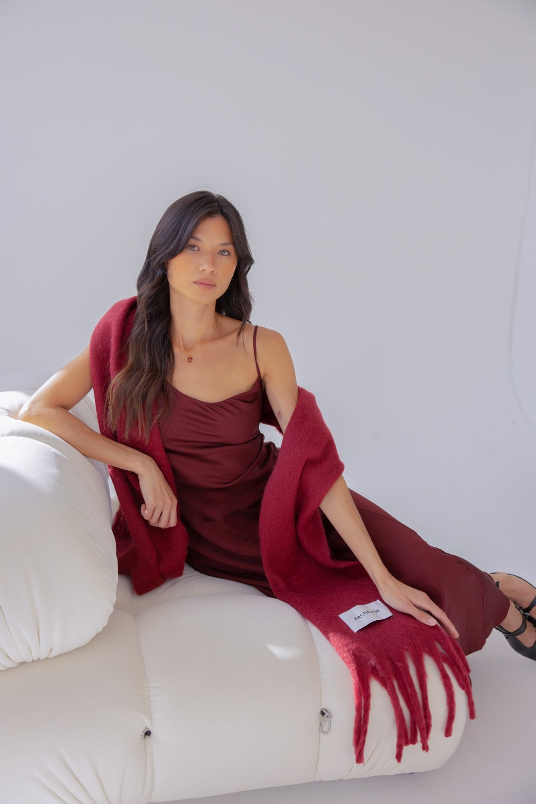 The Reykjavik Scarf – 100% Recycled – Burgundy - Clementine Home Floral Gift