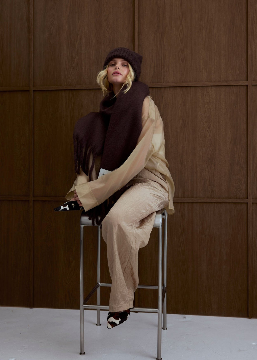 The Reykjavik Scarf – 100% Recycled – Ground Coffee - Clementine Home Floral Gift