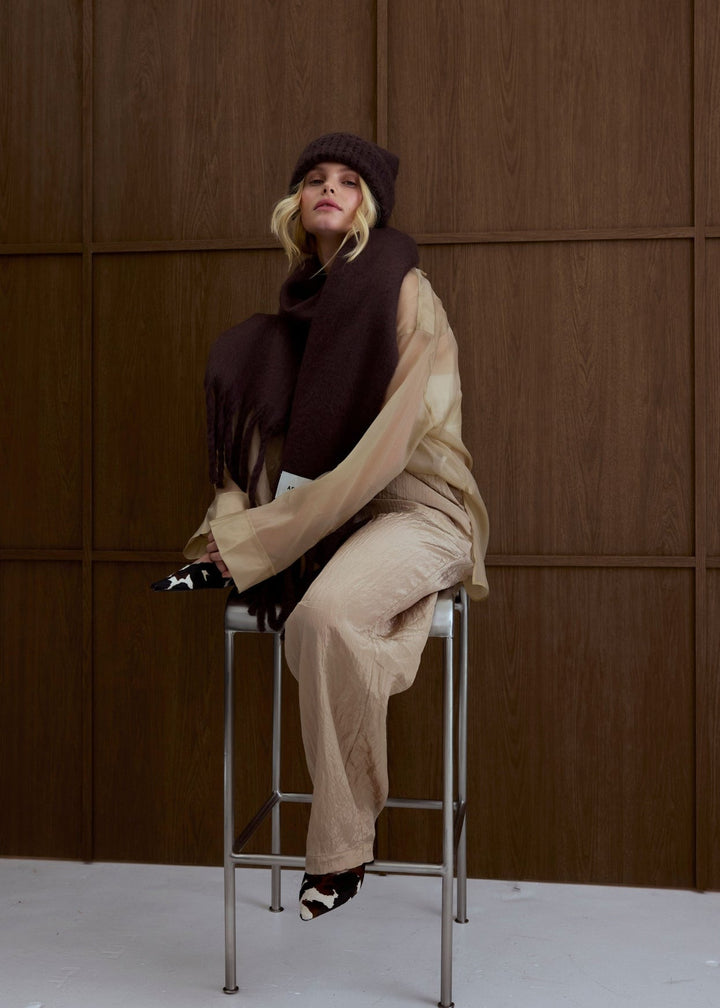 The Reykjavik Scarf – 100% Recycled – Ground Coffee - Clementine Home Floral Gift