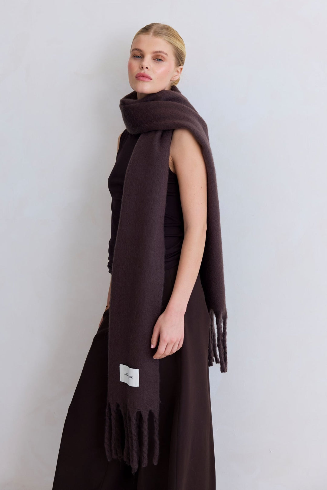 The Reykjavik Scarf – 100% Recycled – Ground Coffee - Clementine Home Floral Gift