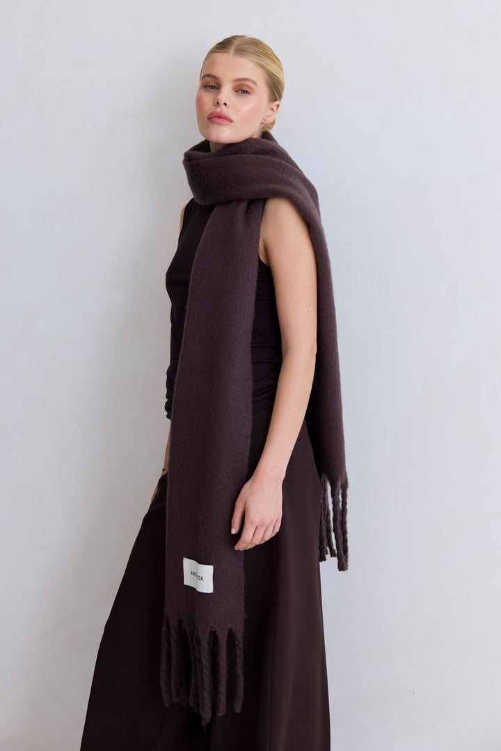 The Reykjavik Scarf – 100% Recycled – Ground Coffee - Clementine Home Floral Gift