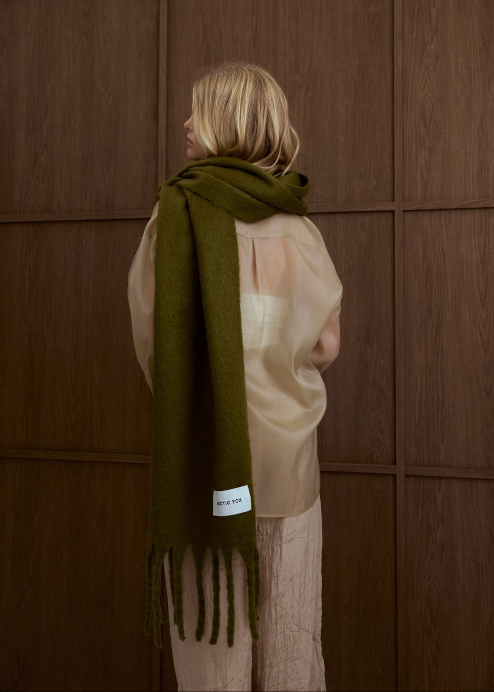 The Reykjavik Scarf - 100% Recycled - Sea Kelp - Clementine Home Floral Gift