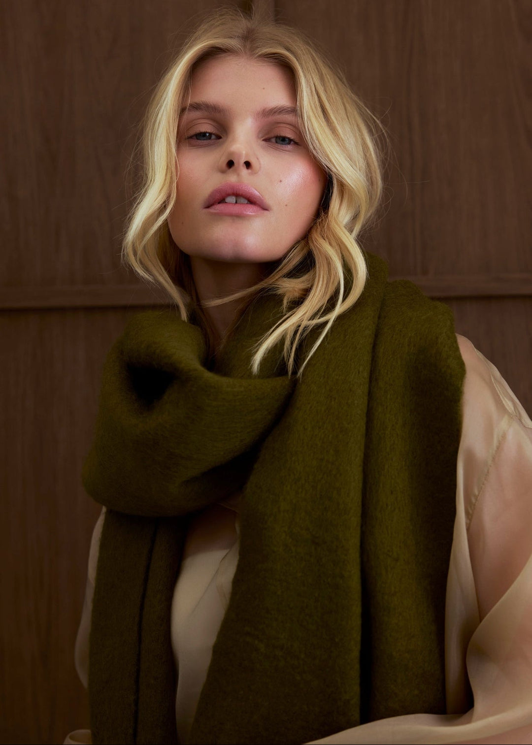 The Reykjavik Scarf - 100% Recycled - Sea Kelp - Clementine Home Floral Gift