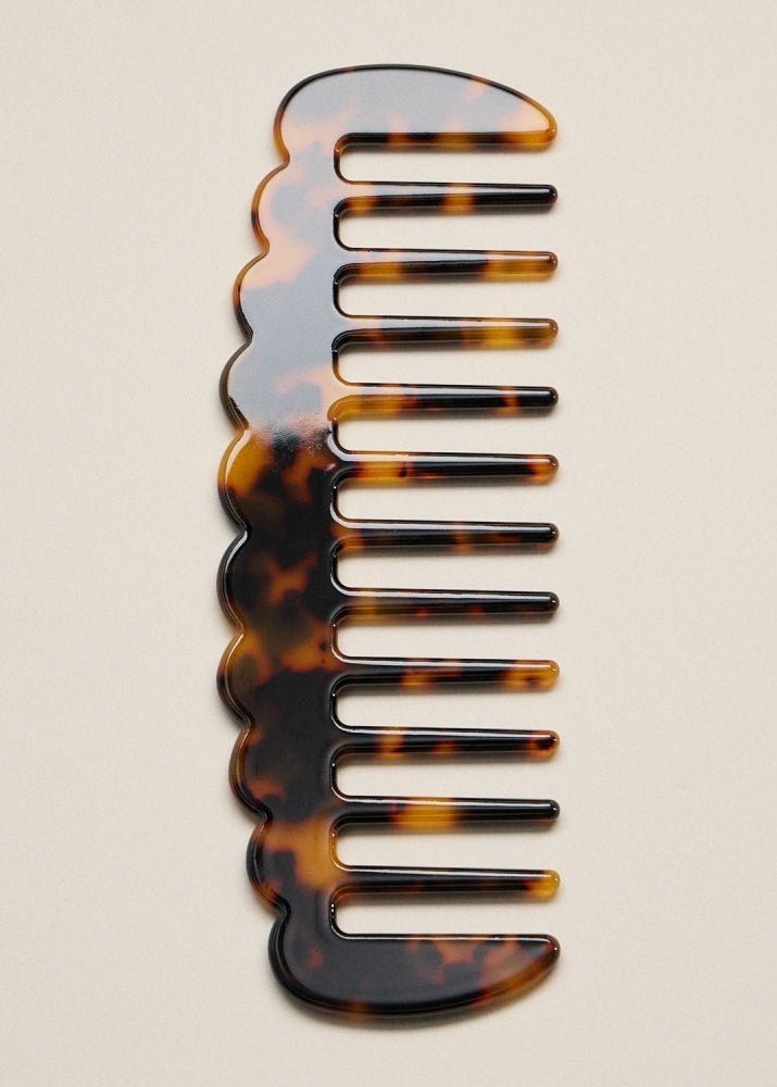 Tortoise Shell Wide Tooth Comb - Clementine Home Floral Gift