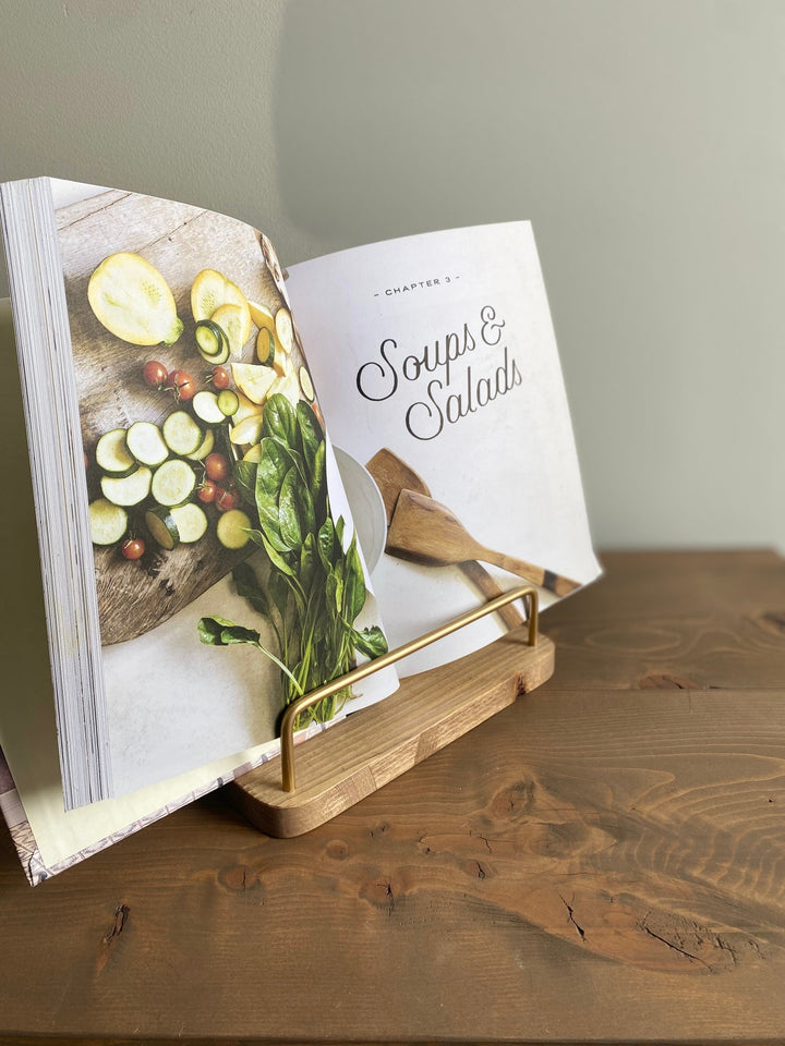 Walnut Cookbook Stand - Clementine Home Floral Gift
