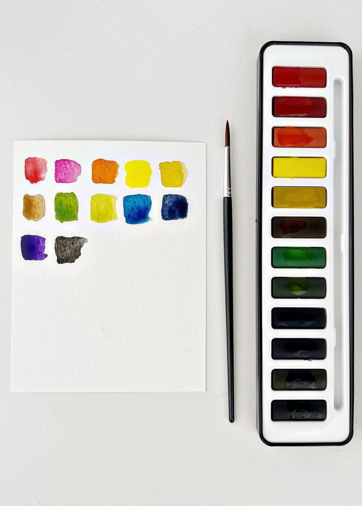 Watercolour Paint Set with Brush - Clementine Home Floral Gift