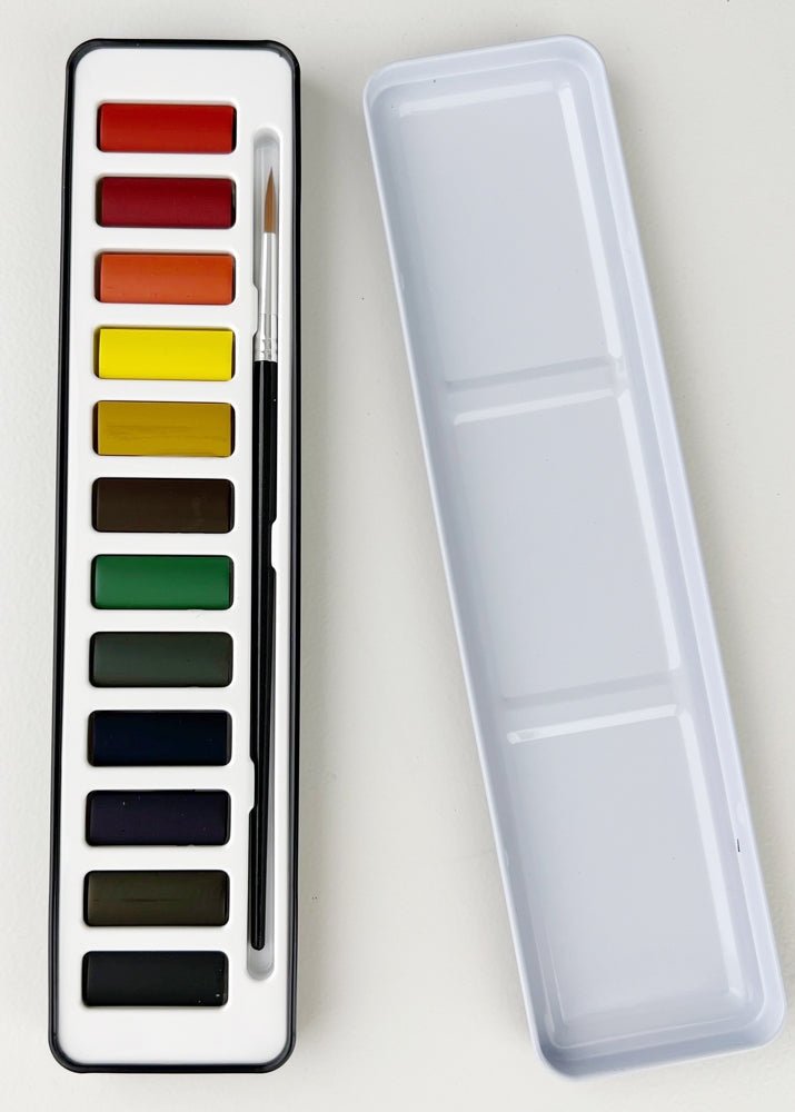 Watercolour Paint Set with Brush - Clementine Home Floral Gift