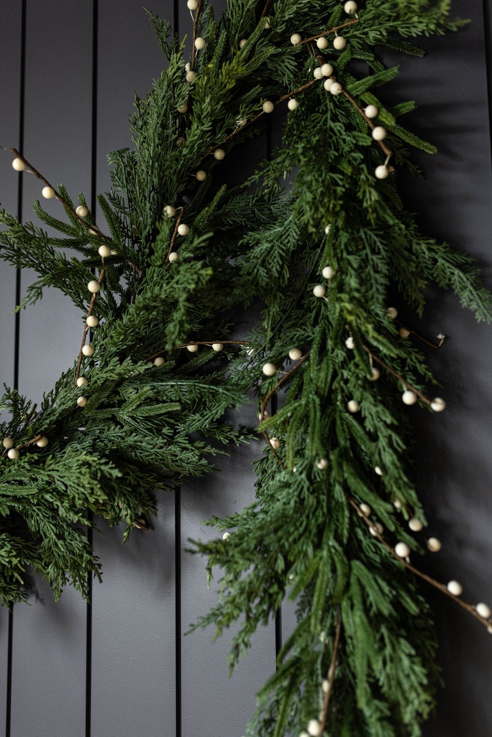 White Plum Berry Norfolk Cypress Real Touch Garland - Clementine Home Floral Gift