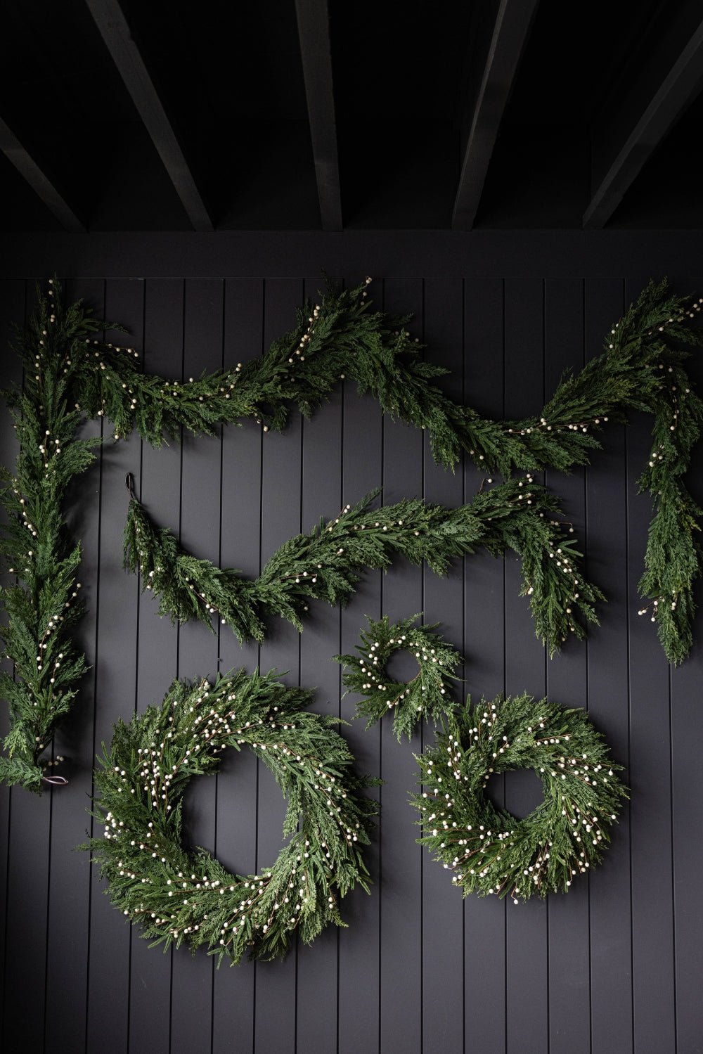 White Plum Berry Norfolk Cypress Real Touch Garland - Clementine Home Floral Gift