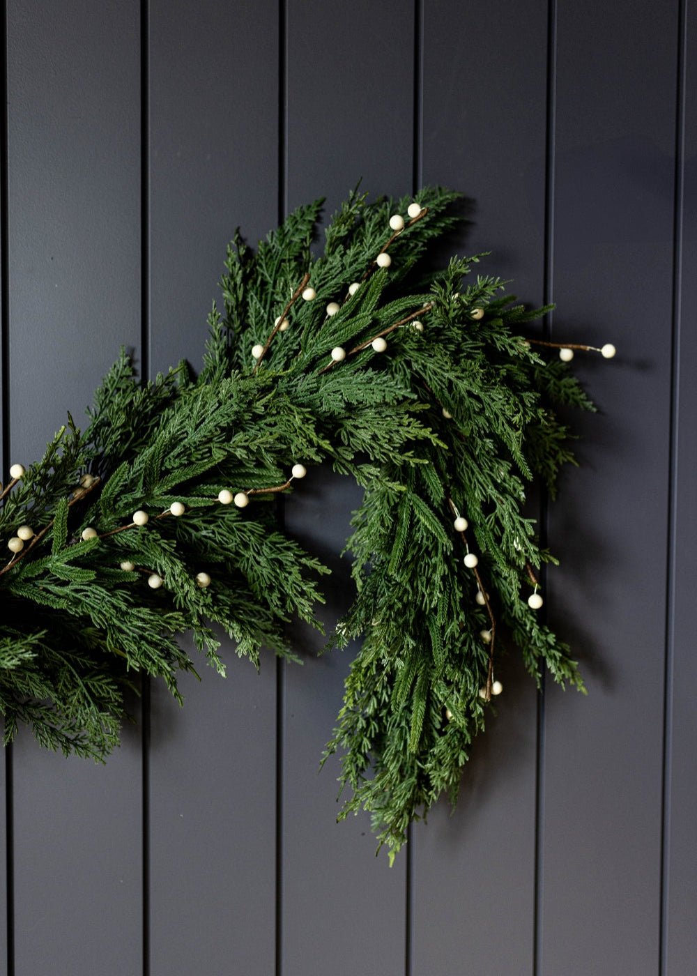 White Plum Berry Norfolk Cypress Real Touch Garland - Clementine Home Floral Gift