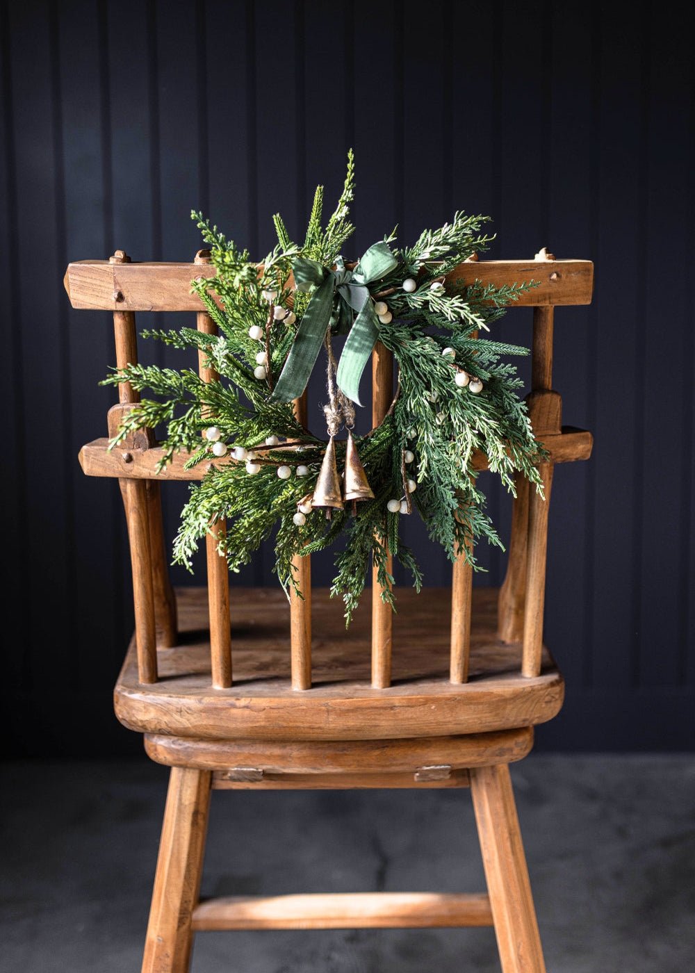 White Plum Berry Norfolk Cypress Real Touch Wreath - Clementine Home Floral Gift