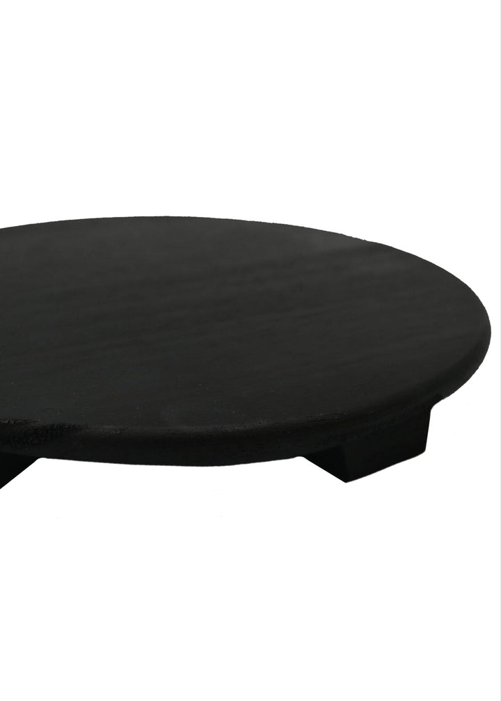 Wood Pedestal Stand - Black - Clementine Home Floral Gift