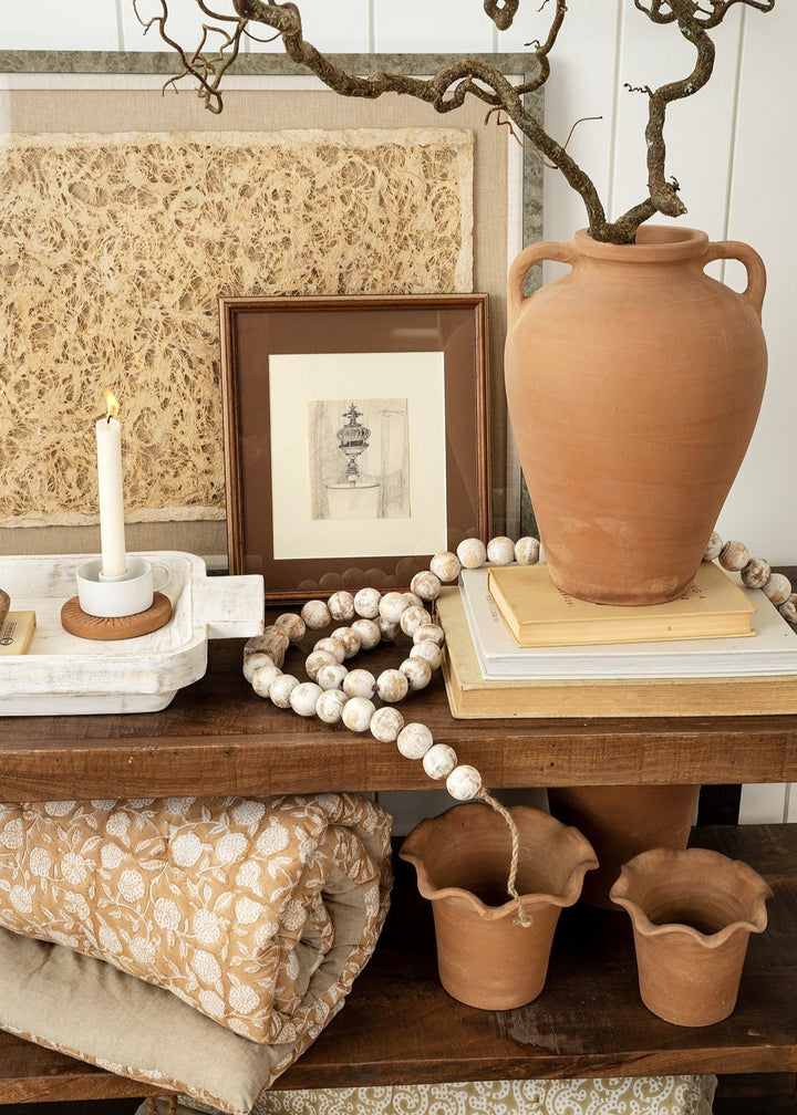 Wooden Decor Beads White - Clementine Home Floral Gift