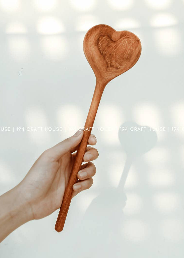 Wooden Heart Spoon - Large - Clementine Home Floral Gift