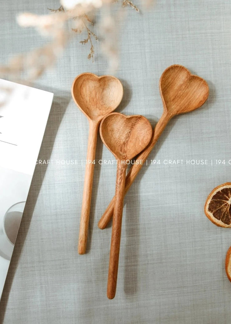 Wooden Heart Spoon - Medium - Clementine Home Floral Gift