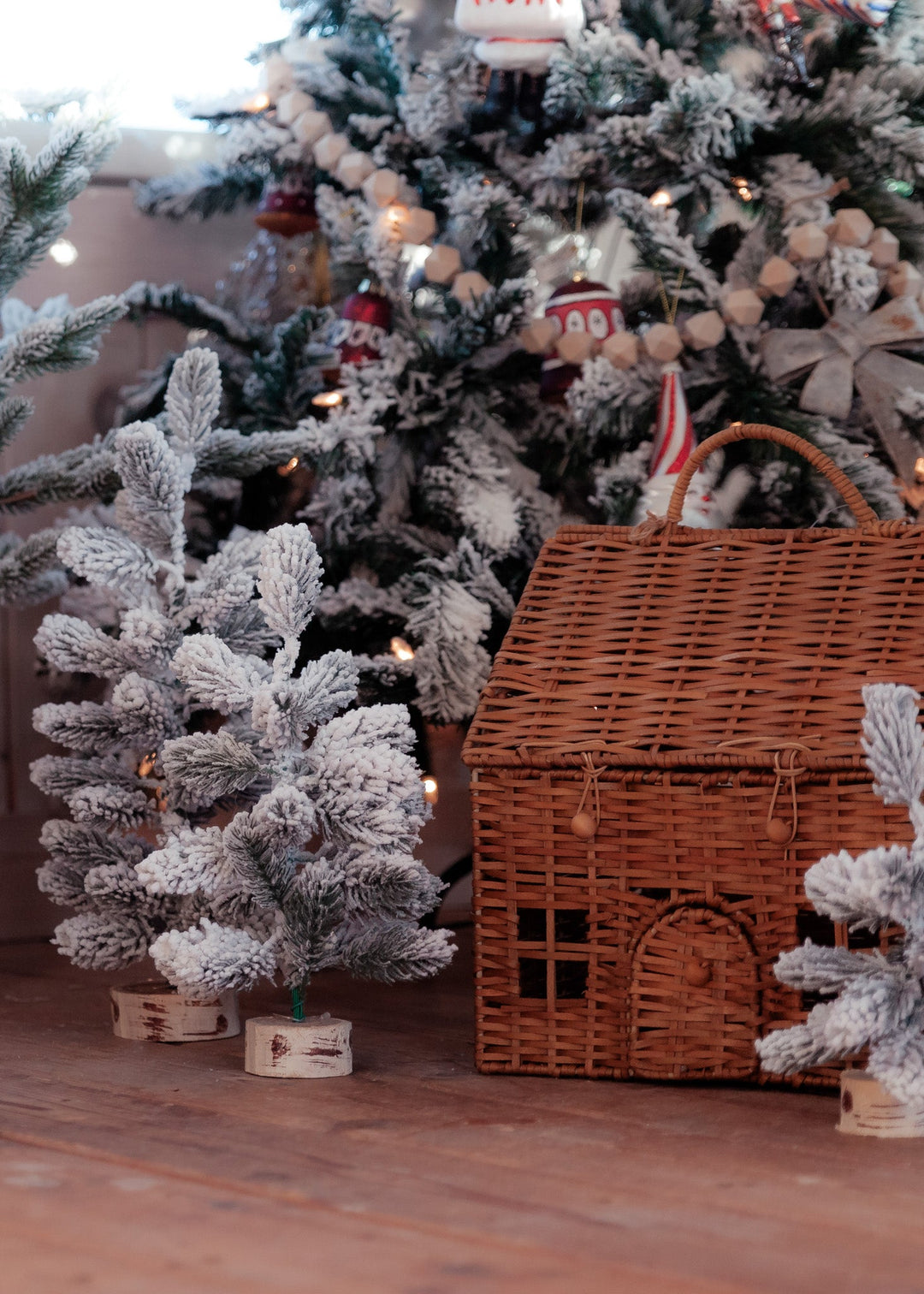 Woven House Basket with Handle - Clementine Home Floral Gift