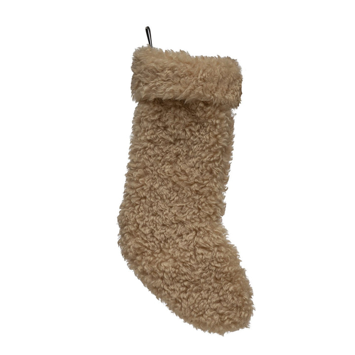 Sherpa Christmas Stocking - cream