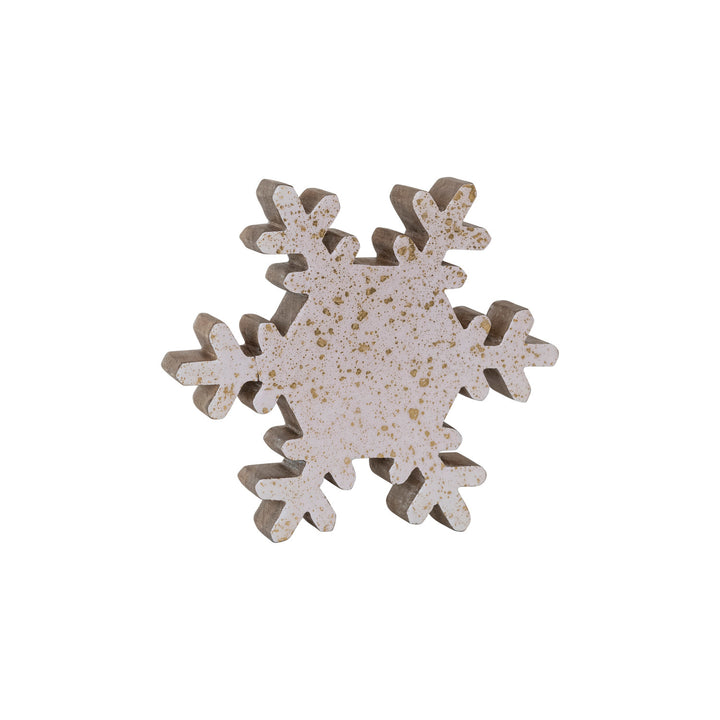 Enameled Wood Snowflake, Set of 2