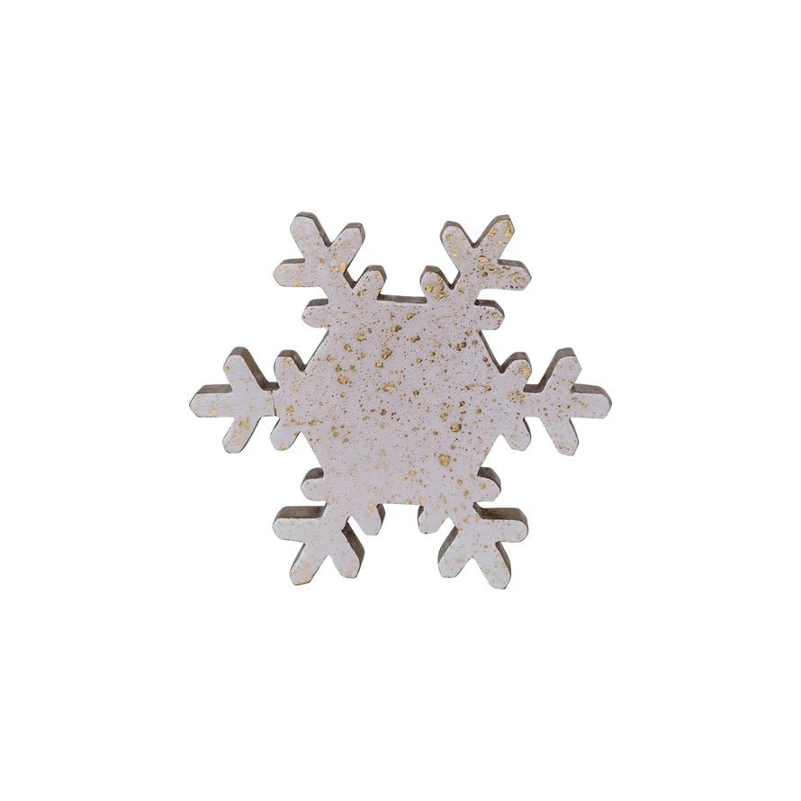 Enameled Wood Snowflake, Set of 2