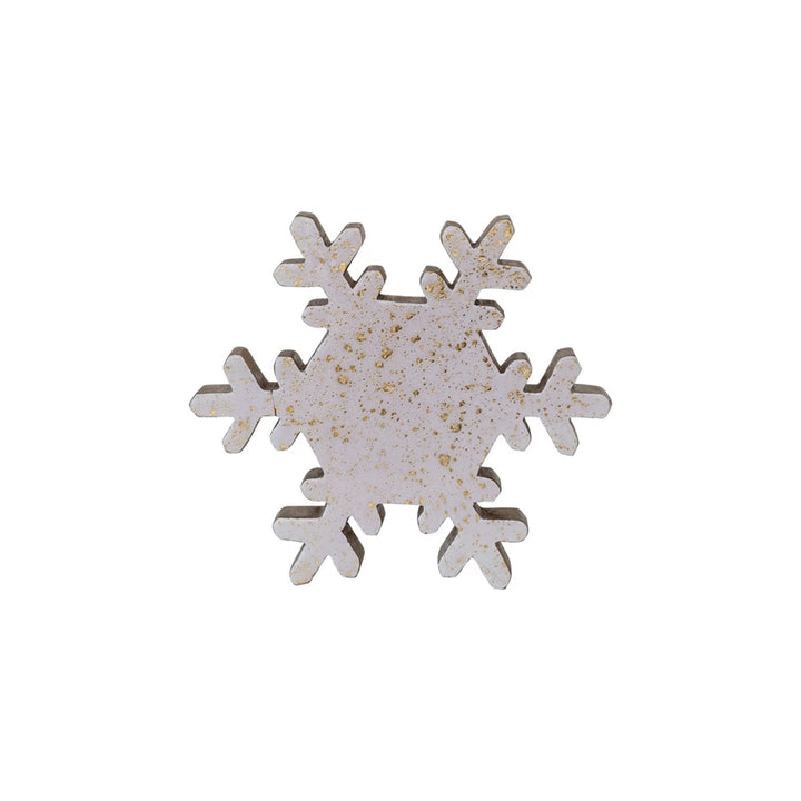 Enameled Wood Snowflake, Set of 2