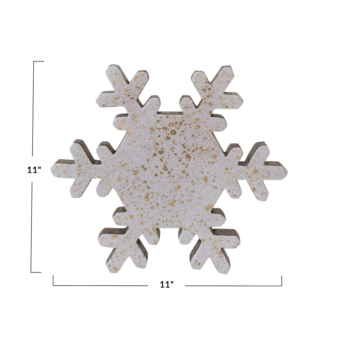 Enameled Wood Snowflake, Set of 2