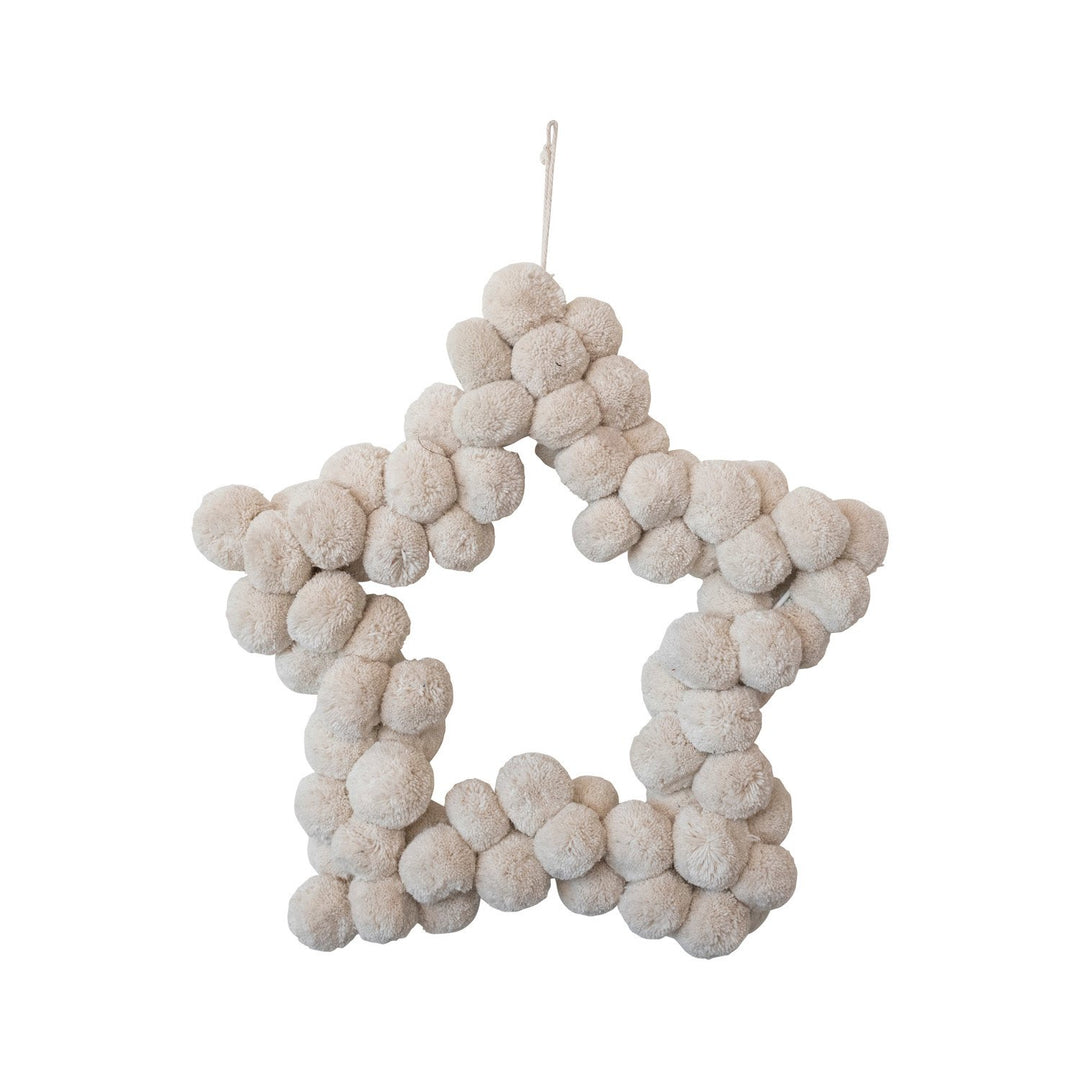 Pom Pom Star Shaped Wreath