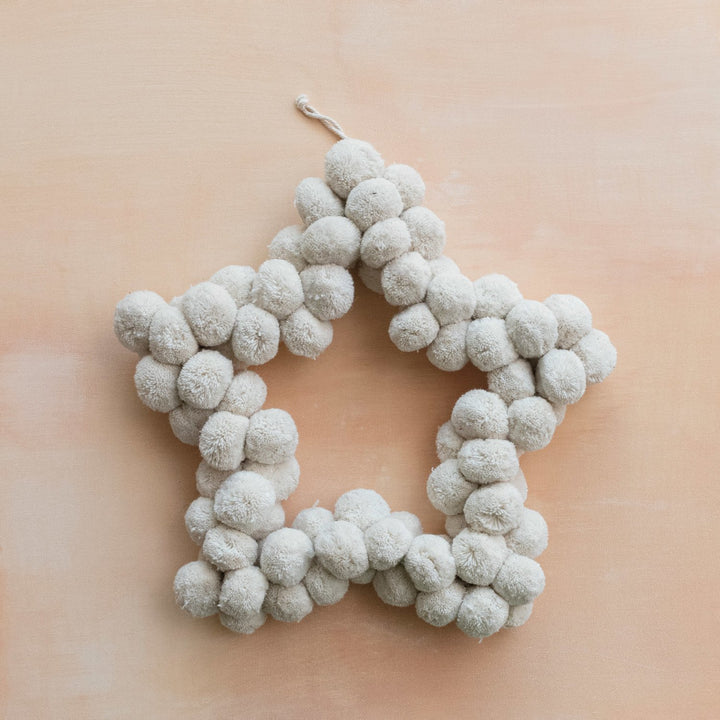 Pom Pom Star Shaped Wreath