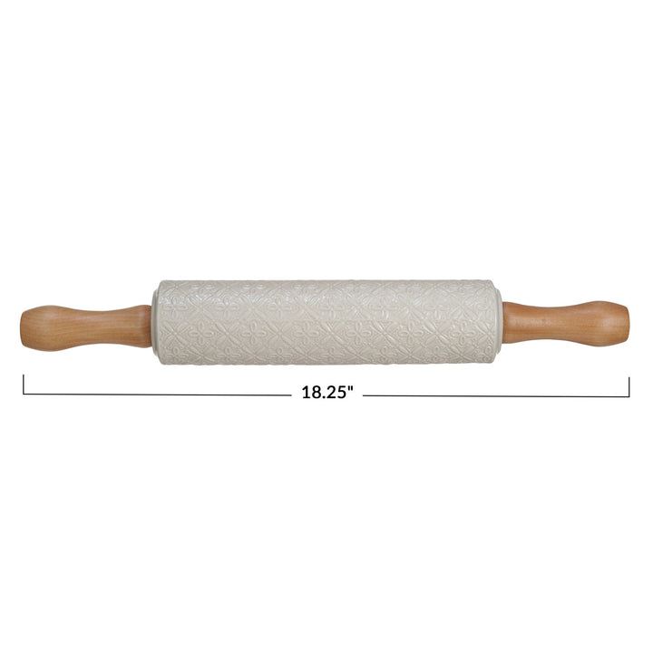 Embossed Stoneware Rolling Pin