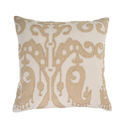 Embroidered Ikat Pillow - Ecru