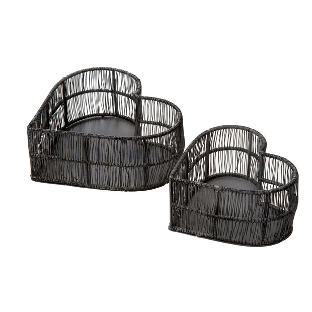 Iron Heart Planters, Set of 2