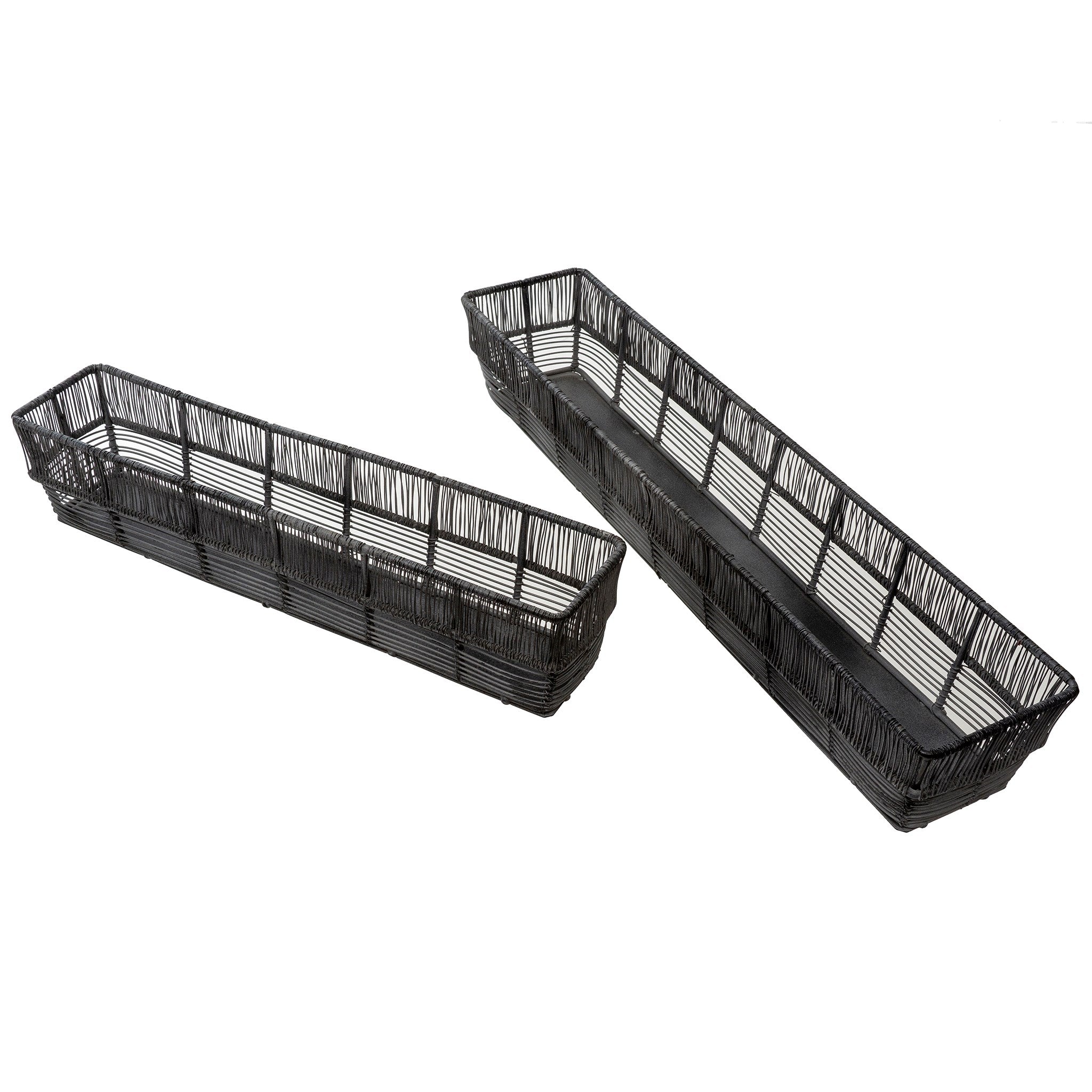 Iron Tray Planters, Set of 2