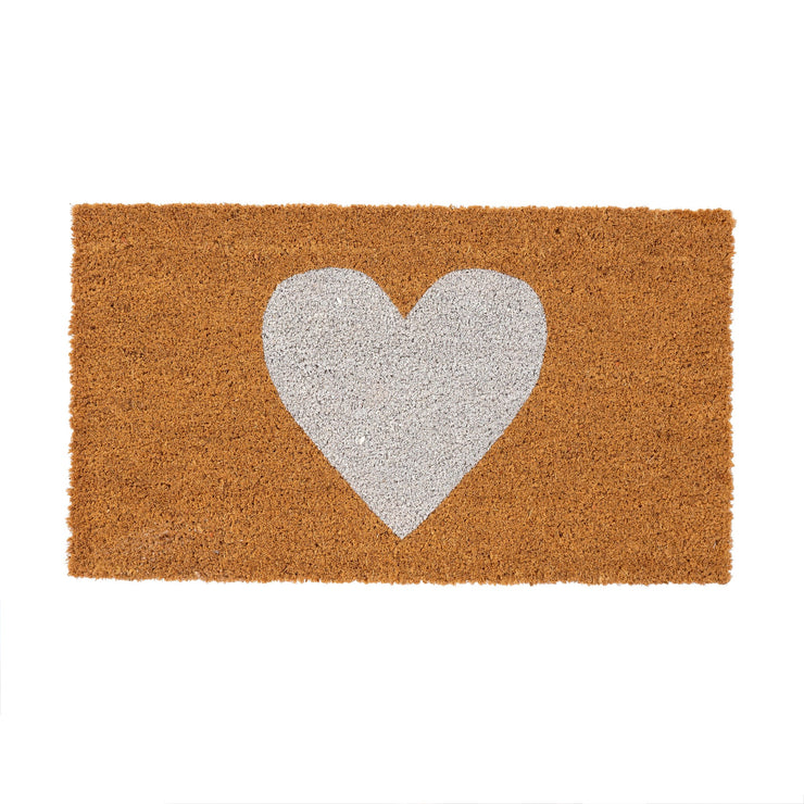 Heart Doormat - White