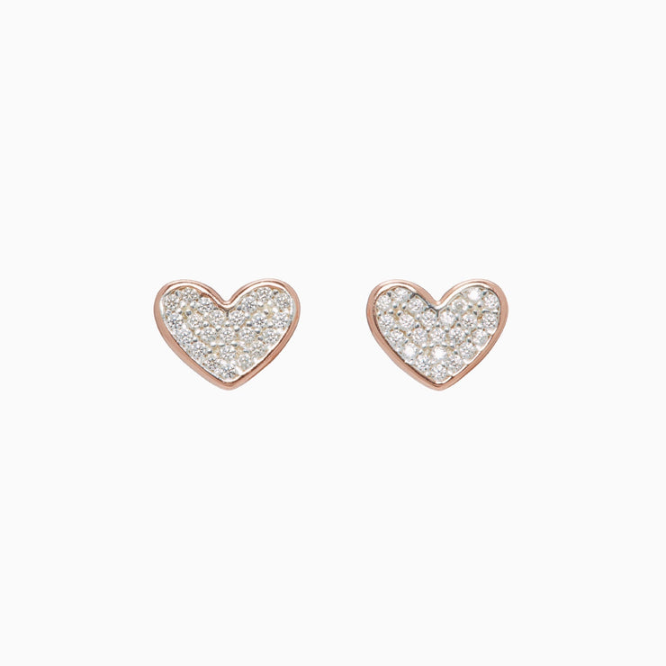 Heart Mini Pavé Stud Earrings