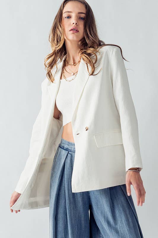 Anette Classic Relaxed Fit Blazer - Off White