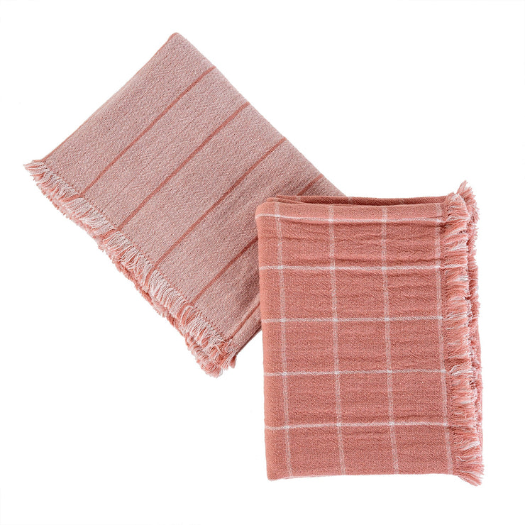 Baker Stripe Tea Towels, Set of 2 - Pink