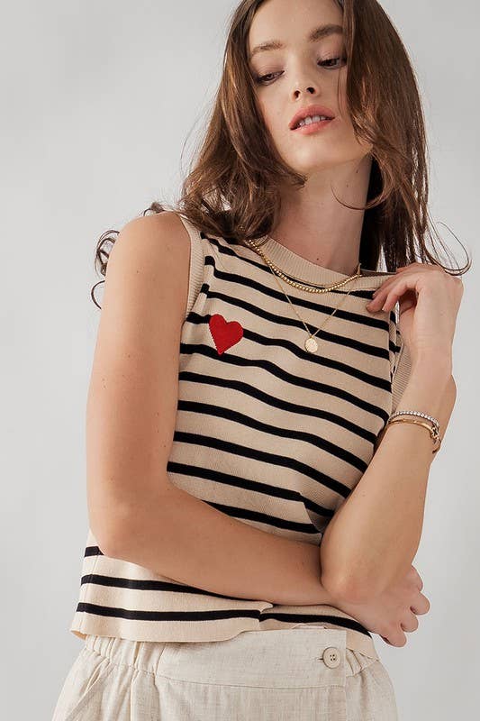 Sweetheart Stripes Of Love Tops