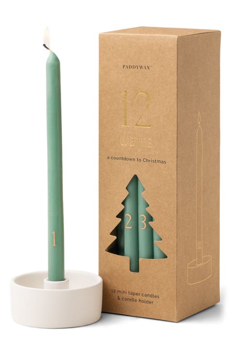 Countdown to Christmas Candles & Holder