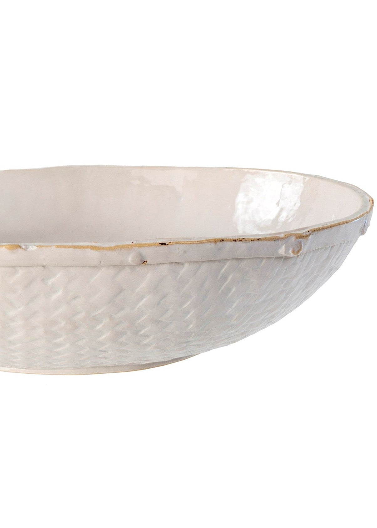 Basketweave Serving Bowl - Clementine Home Floral Gift