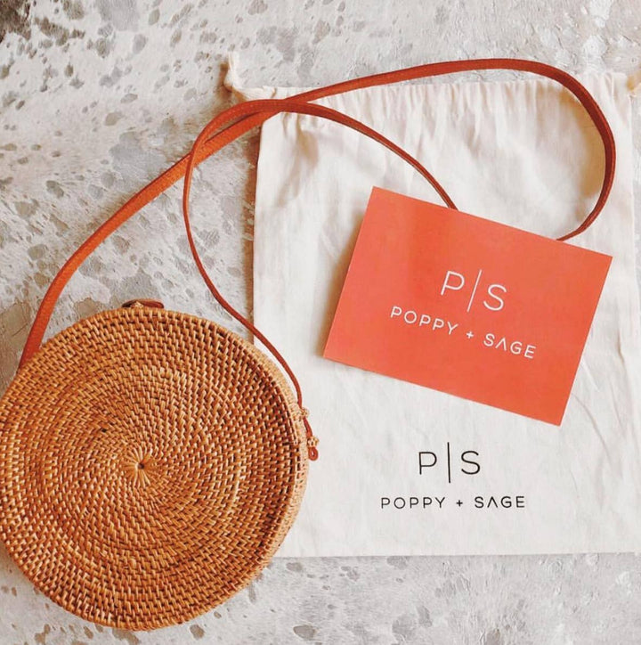 Camilla Round Rattan Bag - Clementine Home Floral Gift