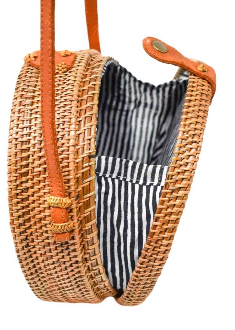 Camilla Round Rattan Bag - Clementine Home Floral Gift