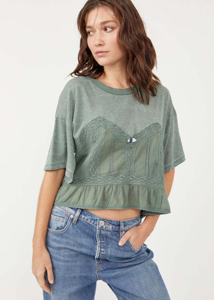 FALL IN LOVE TEE - Washed Army - Clementine Home Floral Gift