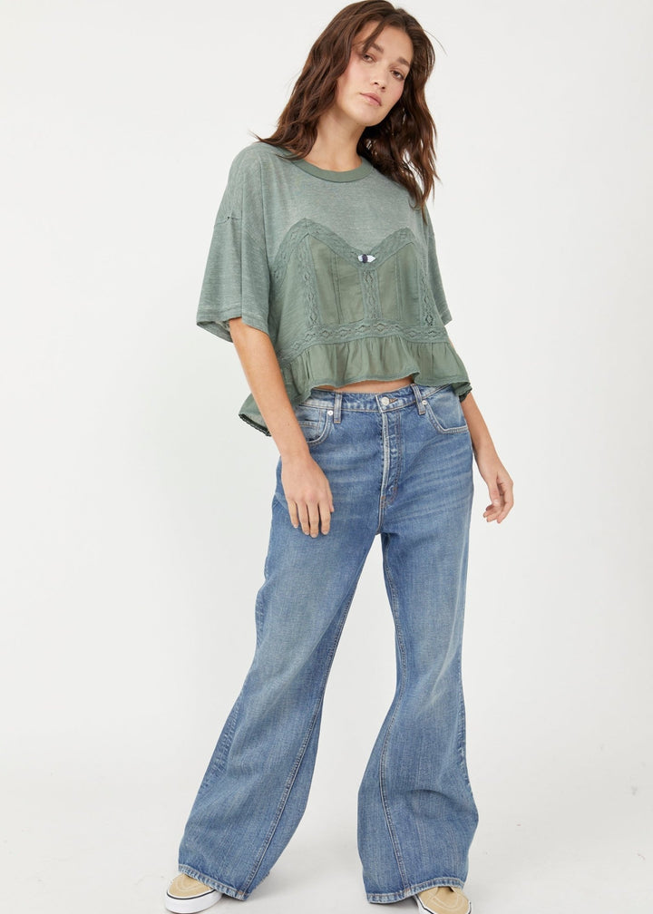 FALL IN LOVE TEE - Washed Army - Clementine Home Floral Gift