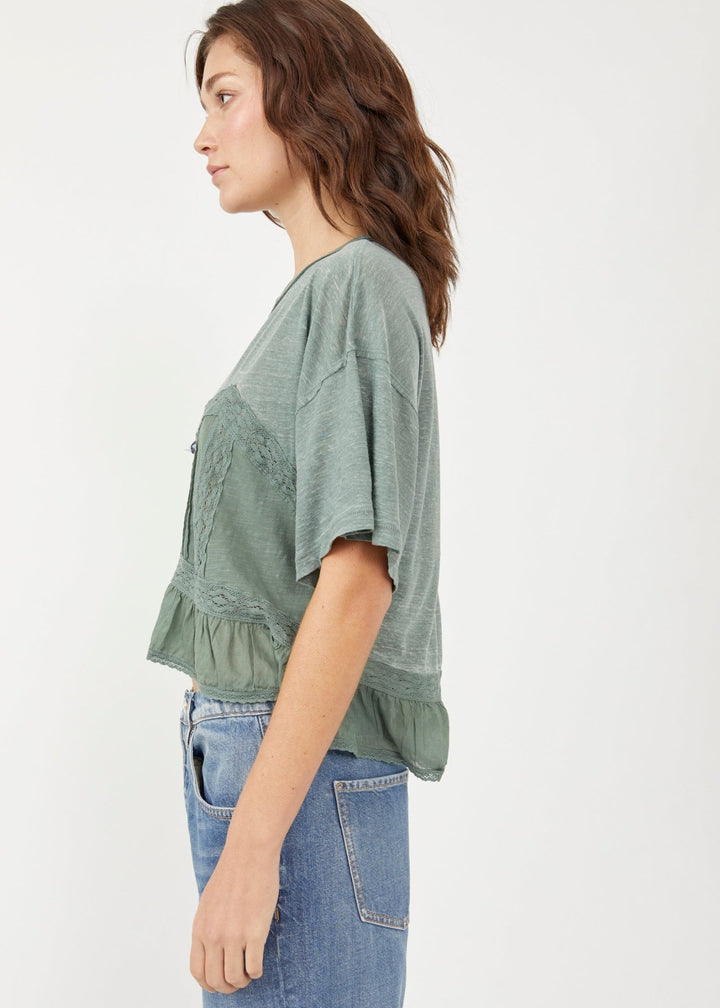 FALL IN LOVE TEE - Washed Army - Clementine Home Floral Gift